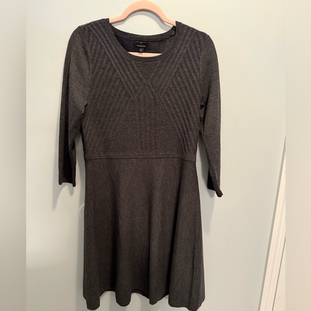 Talbots Pure Merino Wool Natural Fibers Sweater Dress Large Petite